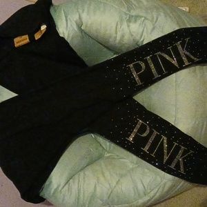Victoria Secret Pink High Waisted Long Rhinestone Leggings - Lot of 2